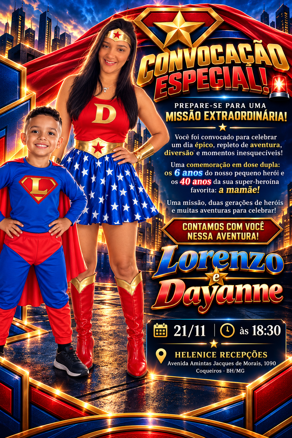 Convocação especial de Lorenzo e Dayanne, 21 de novembro às 18h30, Helenice Recepções, Coqueiros, Belo Horizonte